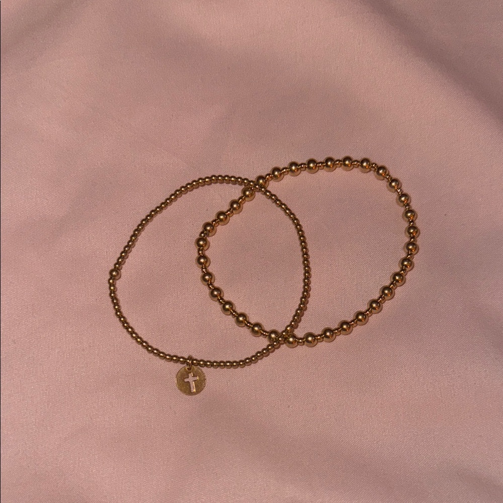 Elegant Gold Beaded Bracelet Set